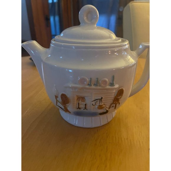 Porcelier teapot, 1930s, made in USA, collectable teapot, 60 oz, 7.5 cups - Picture 3 of 10